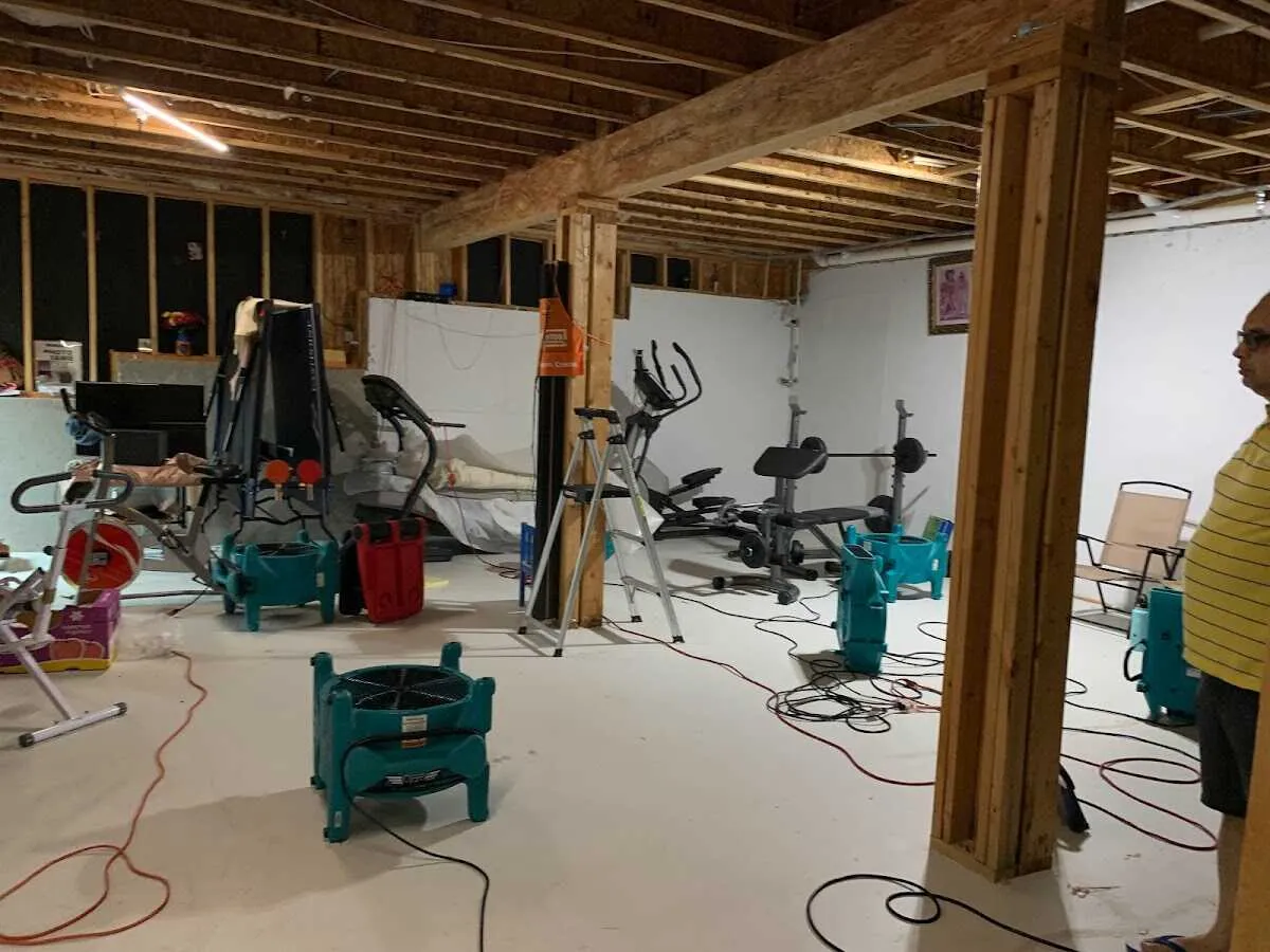 Basement drying equipment setup for Structural Drying in Jefferson City